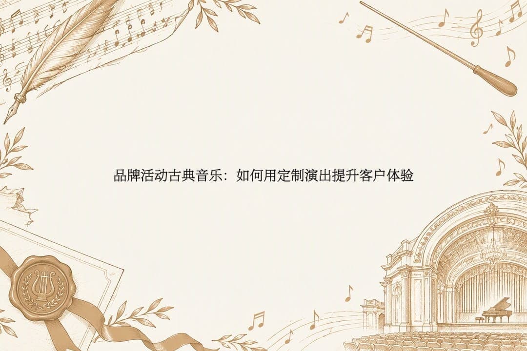 品牌活动古典音乐：如何用定制演出提升客户体验