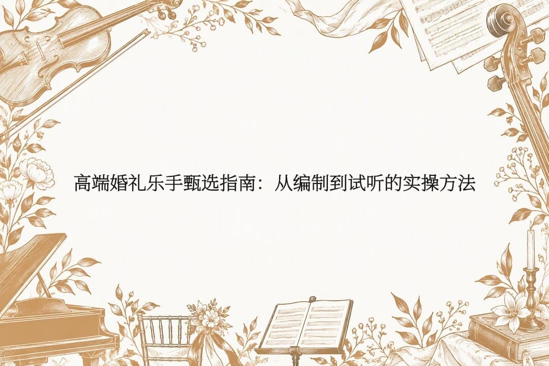 高端婚礼乐手甄选指南：从编制到试听的实操方法