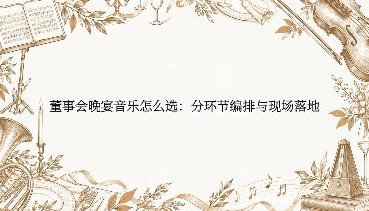 董事会晚宴音乐怎么选：分环节编排与现场落地