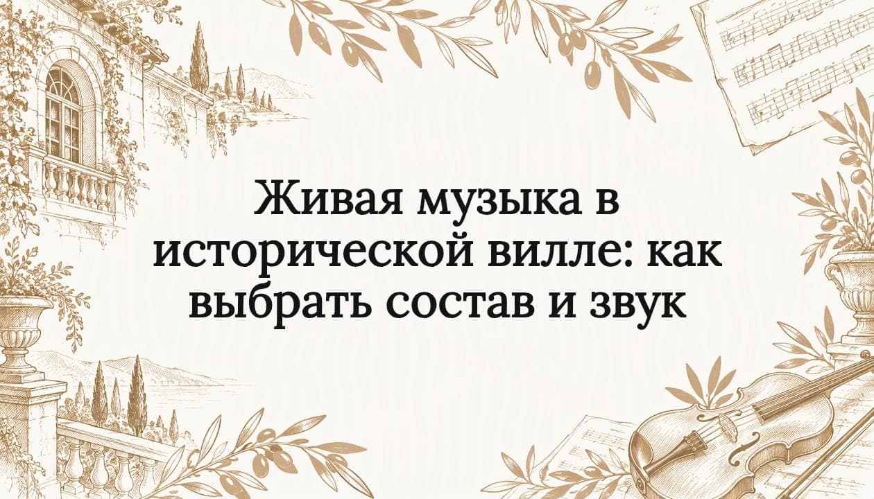 Живая музыка в исторической вилле: как выбрать состав и звук