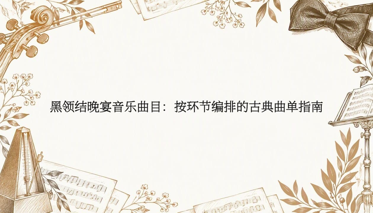 黑领结晚宴音乐曲目：按环节编排的古典曲单指南