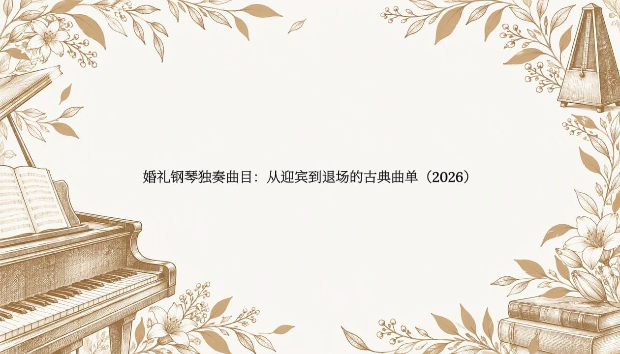 婚礼钢琴独奏曲目：从迎宾到退场的古典曲单（2026）