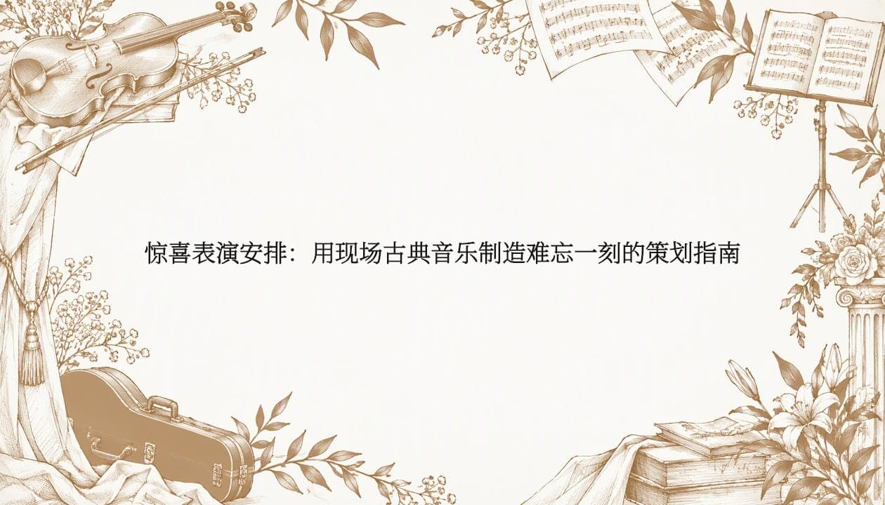 惊喜表演安排：用现场古典音乐制造难忘一刻的策划指南