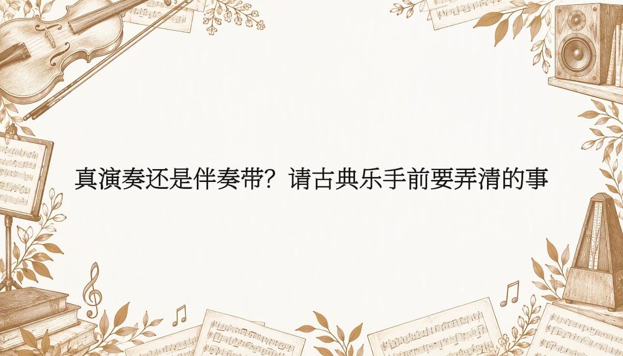 真演奏还是伴奏带？请古典乐手前要弄清的事