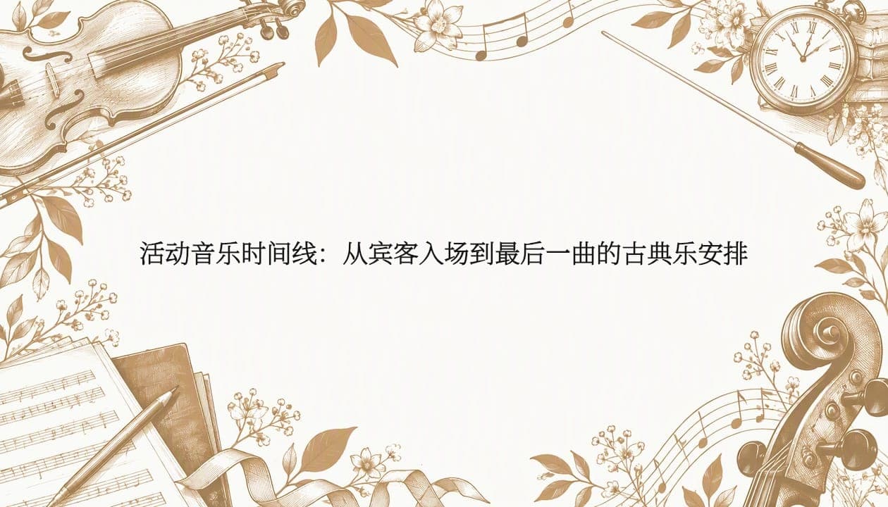 活动音乐时间线：从宾客入场到最后一曲的古典乐安排