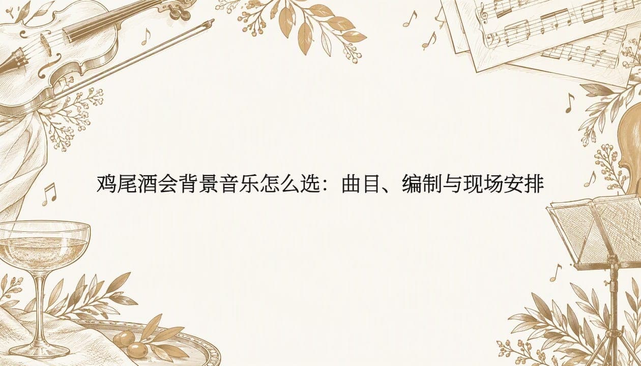 鸡尾酒会背景音乐怎么选：曲目、编制与现场安排