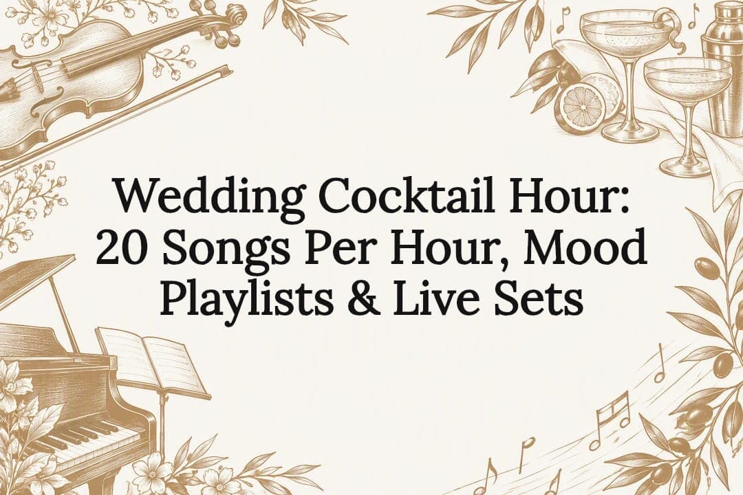 Wedding Cocktail Hour: 20 Songs Per Hour, Mood Playlists & Live Sets