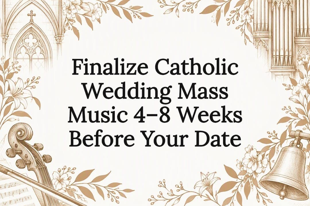 Finalize Catholic Wedding Mass Music 4–8 Weeks Before Your Date