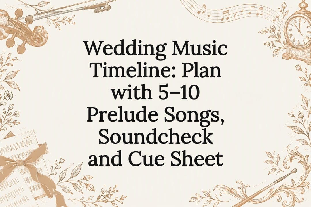 Wedding Music Timeline: Plan with 5–10 Prelude Songs, Soundcheck and Cue Sheet