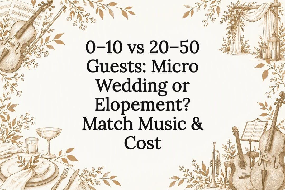 0–10 vs 20–50 Guests: Micro Wedding or Elopement? Match Music & Cost