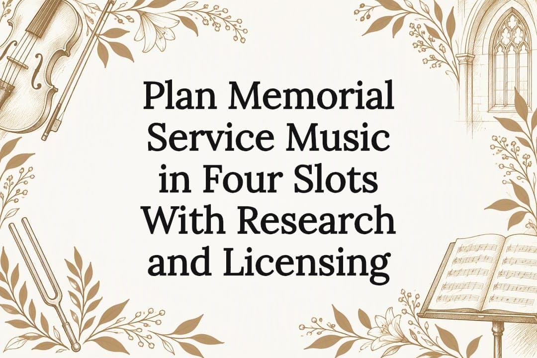 Plan Memorial Service Music in Four Slots With Research and Licensing