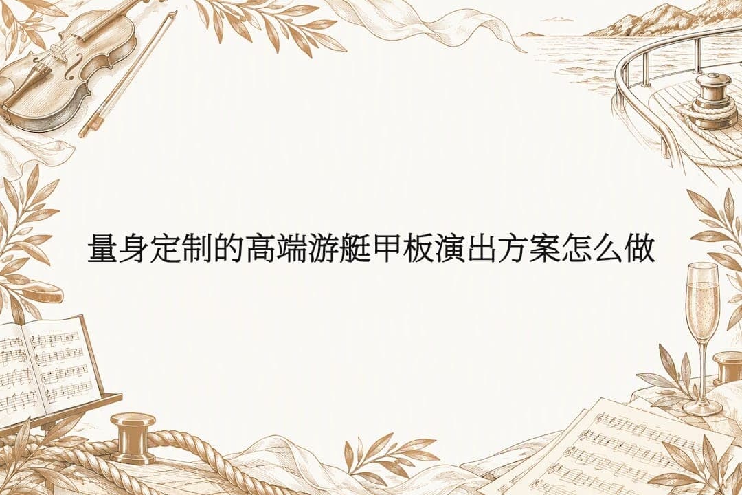 量身定制的高端游艇甲板演出方案怎么做