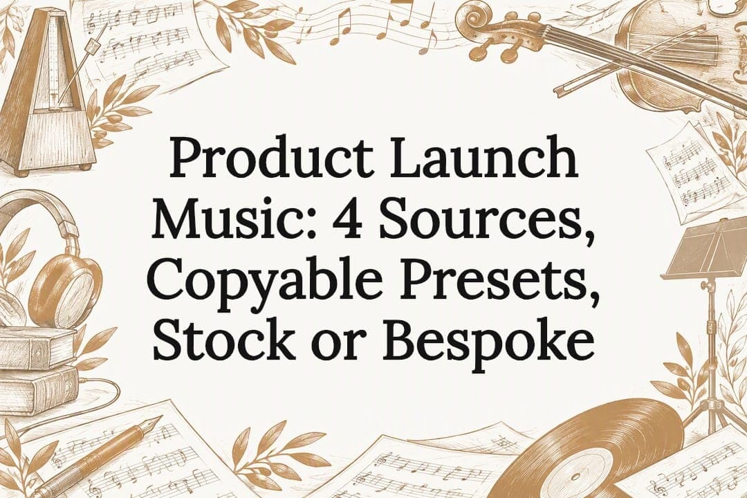 Product Launch Music: 4 Sources, Copyable Presets, Stock or Bespoke