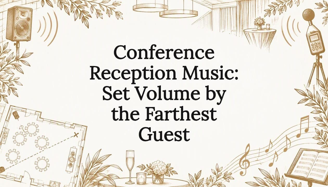 Conference Reception Music: Set Volume by the Farthest Guest