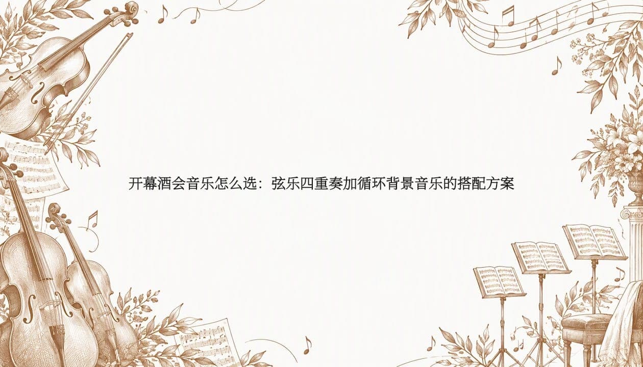 开幕酒会音乐怎么选:弦乐四重奏加循环背景音乐的搭配方案