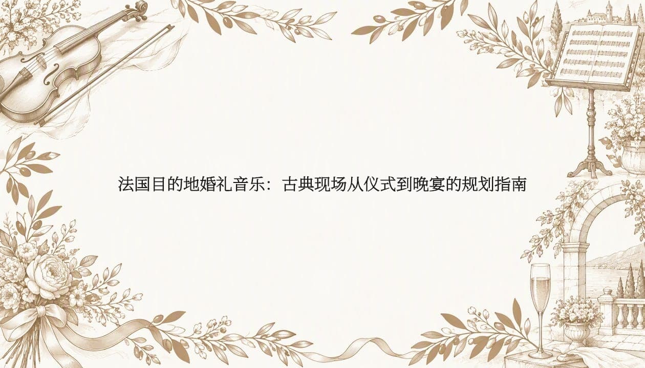 法国目的地婚礼音乐:古典现场从仪式到晚宴的规划指南