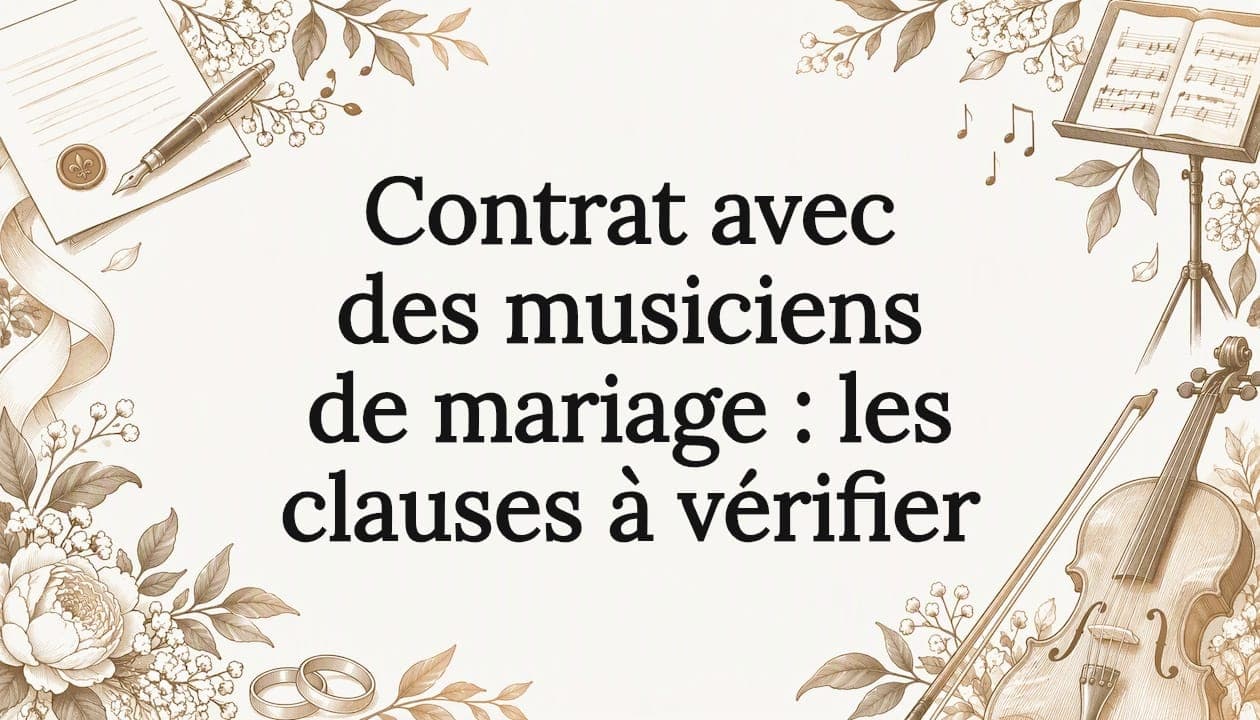 Contrat avec des musiciens de mariage : les clauses à vérifier